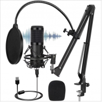 EvZ USB Condenser Microphone for PC, MAC/PC Compatible, Cardioid Recording, Shock Mount