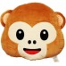 EvZ 32cm Emoji Smiley Emoticon Brown Round Cushion Stuffed Plush Soft Pillow