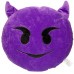 EvZ 32cm Emoji Smiley Emoticon Purple Round Cushion Stuffed Plush Soft Pillow