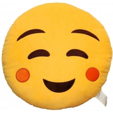 EvZ 32cm Emoji Smiley Emoticon Yellow Round Cushion Stuffed Plush Soft Pillow