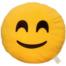 EvZ 32cm Emoji Smiley Emoticon Yellow Round Cushion Stuffed Plush Soft Pillow