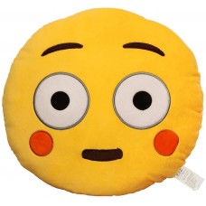 EvZ 32cm Emoji Smiley Emoticon Yellow Round Cushion Stuffed Plush Soft Pillow
