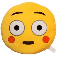 EvZ 32cm Emoji Smiley Emoticon Yellow Round Cushion Stuffed Plush Soft Pillow