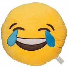 EvZ 32cm Emoji Smiley Emoticon Yellow Round Cushion Stuffed Plush Soft Pillow