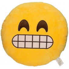 EvZ 32cm Emoji Smiley Emoticon Yellow Round Cushion Stuffed Plush Soft Pillow