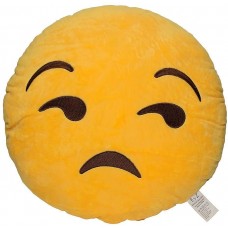 EvZ 32cm Emoji Smiley Emoticon Yellow Round Cushion Stuffed Plush Soft Pillow