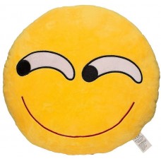 EvZ 32cm Emoji Smiley Emoticon Yellow Round Cushion Stuffed Plush Soft Pillow