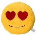 EvZ 32cm Emoji Smiley Emoticon Yellow Round Cushion Stuffed Plush Soft Pillow