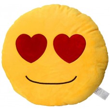 EvZ 32cm Emoji Smiley Emoticon Yellow Round Cushion Stuffed Plush Soft Pillow