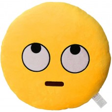 EvZ 32cm Emoji Smiley Emoticon Yellow Round Cushion Stuffed Plush Soft Pillow