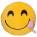 EvZ 32cm Emoji Smiley Emoticon Yellow Round Cushion Stuffed Plush Soft Pillow