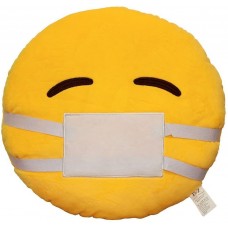 EvZ 32cm Emoji Smiley Emoticon Yellow Round Cushion Stuffed Plush Soft Pillow