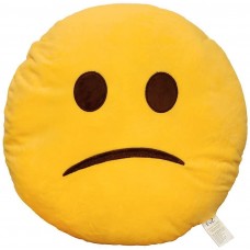 EvZ 32cm Emoji Smiley Emoticon Yellow Round Cushion Stuffed Plush Soft Pillow