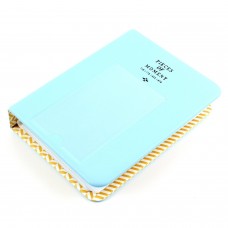 EvZ 64 Pockets Photo Album for Mini Fuji Instax Polaroid & Name Card Blue