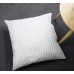 EvZ Homie Premium Stuffer Pillow Insert Sham Square Form Polyester, 18" L X 18" W, White Striped, Pack of 28