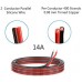 14 Gauge Silicone Electric Wire, EvZ 33ft 14AWG Flexible 2 Conductor Parallel Cable, 2pin Red Black, High Temperature Resistant, Single Color LED Strip Extension