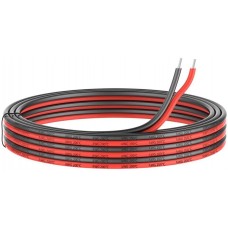 14 Gauge Silicone Electric Wire, EvZ 33ft 14AWG Flexible 2 Conductor Parallel Cable, 2pin Red Black, High Temperature Resistant, Single Color LED Strip Extension