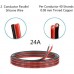 24 Gauge Silicone Electric Wire, EvZ 33ft 24AWG Flexible 2 Conductor Parallel Cable, 2pin Red Black, High Temperature Resistant, Single Color LED Strip Extension