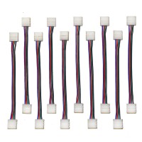 EvZ 10PCS LED 5050 RGB Strip Light Connector 4 Pin Conductor 10 mm Wide Strip to Strip Jumper