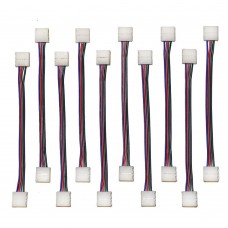 EvZ 10PCS LED 5050 RGB Strip Light Connector 4 Pin Conductor 10 mm Wide Strip to Strip Jumper