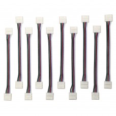 EvZ 10PCS LED 5050 RGBW Strip Light Connector 5 Pin Conductor 12 mm Wide Strip to Strip Jumper