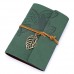 EvZ 7 Inches Vintage Dark Green PU Leather Cover Loose Leaf Blank Notebook Journal Diary Gift