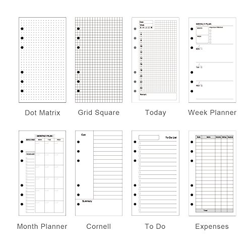 A6 6-Ring Binder Planner Inserts - 6 Hole, 100 Sheets, 200 Dot Grid Pa –  Wanderings