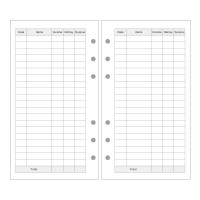 EvZ A6 Refill Expenses Paper, 6 Holes Ring Binder Filler for 7 Inches Refillable Journal Notebook Diary Organizer Planner Inserts, 80 Sheets/160 Pages