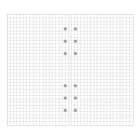 EvZ A6 Refill Grid Square Paper, 6 Holes Ring Binder Filler for 7 Inches Refillable Journal Notebook Diary Organizer Planner Inserts, 80 Sheets/160 Pages