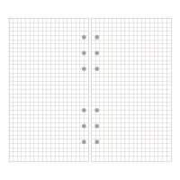 EvZ A6 Refill Grid Square Paper, 6 Holes Ring Binder Filler for 7 Inches Refillable Journal Notebook Diary Organizer Planner Inserts, 80 Sheets/160 Pages