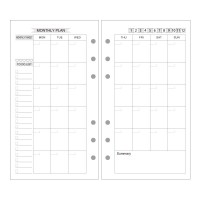 EvZ A6 Refill Month Planner Paper, 6 Holes Ring Binder Filler for 7 Inches Refillable Journal Notebook Diary Organizer Planner Inserts, 80 Sheets/160 Pages
