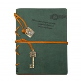 Leather Writing Journal Notebook, EvZ 7 Inches Key Bound Retro Vintage Notebook Diary Sketchbook Gifts with Unlined Travel Journals to Write in for Girls and Boys Notepad Guest Book, Dark Green