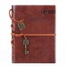 Leather Writing Journal Notebook, EvZ 7 Inches Key Bound Retro Vintage Notebook Diary Sketchbook Gifts with Unlined Travel Journals to Write in for Girls and Boys Notepad Guest Book, Dark Coffee