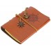 Leather Writing Journal Notebook, EvZ 7 Inches Vintage Nautical Spiral Blank String Diary Notepad Sketchbook Travel to Write in, Unlined Paper, Retro Pendants, Classic Embossed, Brown