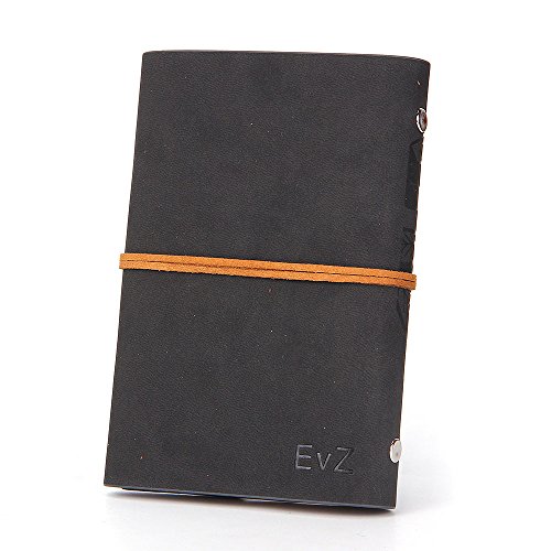 Vintage Black PU Leather Cover Loose Leaf Blank Notebook Journal Diary Gift