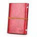 Vintage Dark Red PU Leather Cover Loose Leaf Blank Notebook Journal Diary Gift