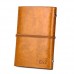 Vintage Gold Brown PU Leather Cover Loose Leaf Blank Notebook Journal Diary Gift