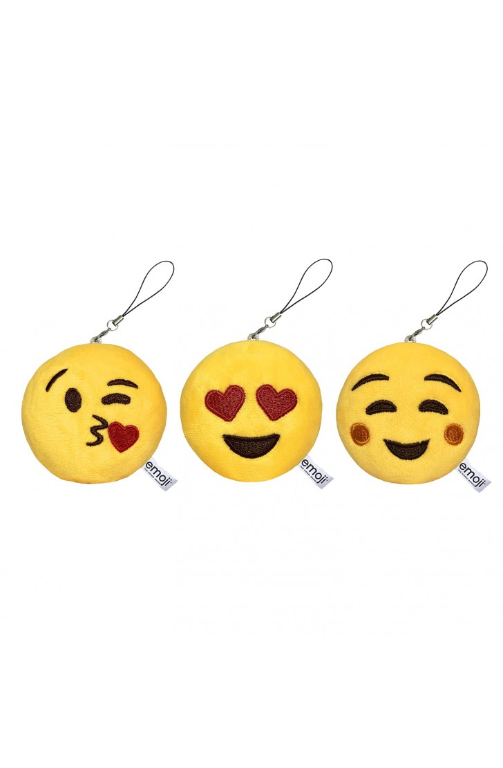 EvZ Emoji Iconic Emoticon Cushion Stuffed Plush Cute Soft Keychain, 3 inches, Pack 3 EvZ Emoji Iconic Emoticon Cushion Stuffed Plush Cute Soft Keychain, 3 inches, Pack 3
