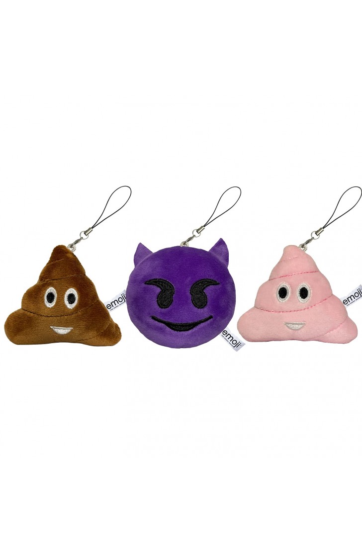 EvZ Emoji Iconic Emoticon Cushion Stuffed Plush Cute Soft Keychain, 3 inches, Pack 3 EvZ Emoji Iconic Emoticon Cushion Stuffed Plush Cute Soft Keychain, 3 inches, Pack 3