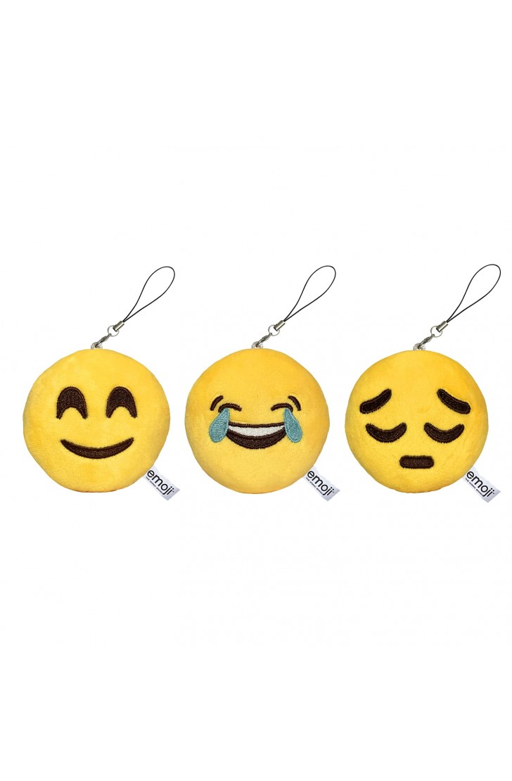 EvZ Emoji Iconic Emoticon Cushion Stuffed Plush Cute Soft Keychain, 3 inches, Pack 3 EvZ Emoji Iconic Emoticon Cushion Stuffed Plush Cute Soft Keychain, 3 inches, Pack 3