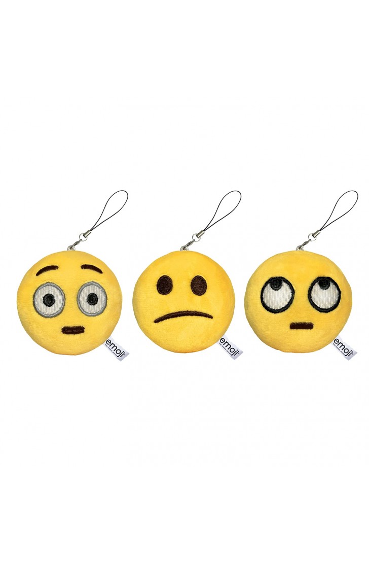 EvZ Emoji Iconic Emoticon Cushion Stuffed Plush Cute Soft Keychain, 3 inches, Pack 3 EvZ Emoji Iconic Emoticon Cushion Stuffed Plush Cute Soft Keychain, 3 inches, Pack 3