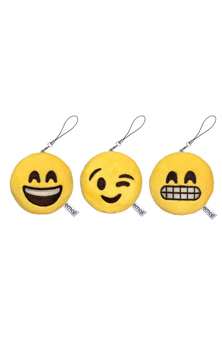 EvZ Emoji Iconic Emoticon Cushion Stuffed Plush Cute Soft Keychain, 3 inches, Pack 3 EvZ Emoji Iconic Emoticon Cushion Stuffed Plush Cute Soft Keychain, 3 inches, Pack 3