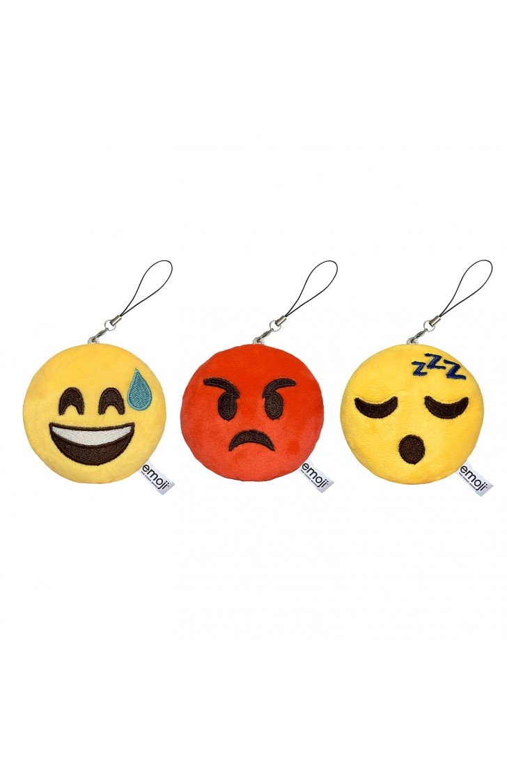 EvZ Emoji Iconic Emoticon Cushion Stuffed Plush Cute Soft Keychain, 3 inches, Pack 3 EvZ Emoji Iconic Emoticon Cushion Stuffed Plush Cute Soft Keychain, 3 inches, Pack 3