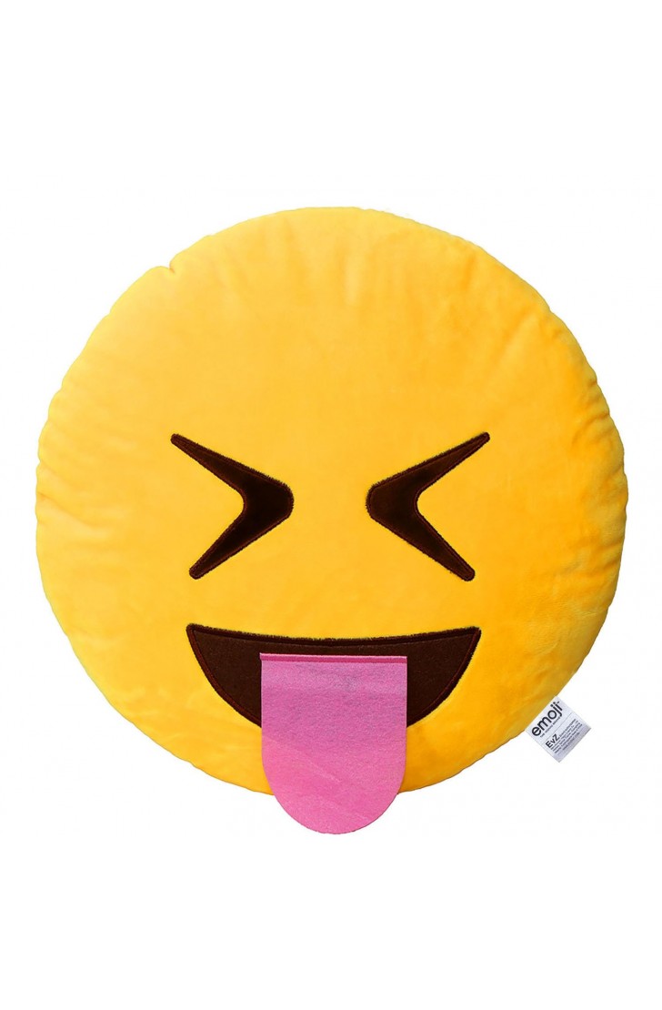 EvZ Official Certified Exciting Emoji Pillow - 32cm Large Soft Plush Smiley Face Winking Tongue Emoticon Cushion - Fun Decorative Stuffed Toy for Party Favors, Kids Playroom & Birthday Gift (Yellow) EvZ Official Certified Exciting Emoji Pillow - 32cm Large Soft Plush Smiley Face Winking Tongue Emoticon Cushion - Fun Decorative Stuffed Toy for Party Favors, Kids Playroom & Birthday Gift (Yellow)