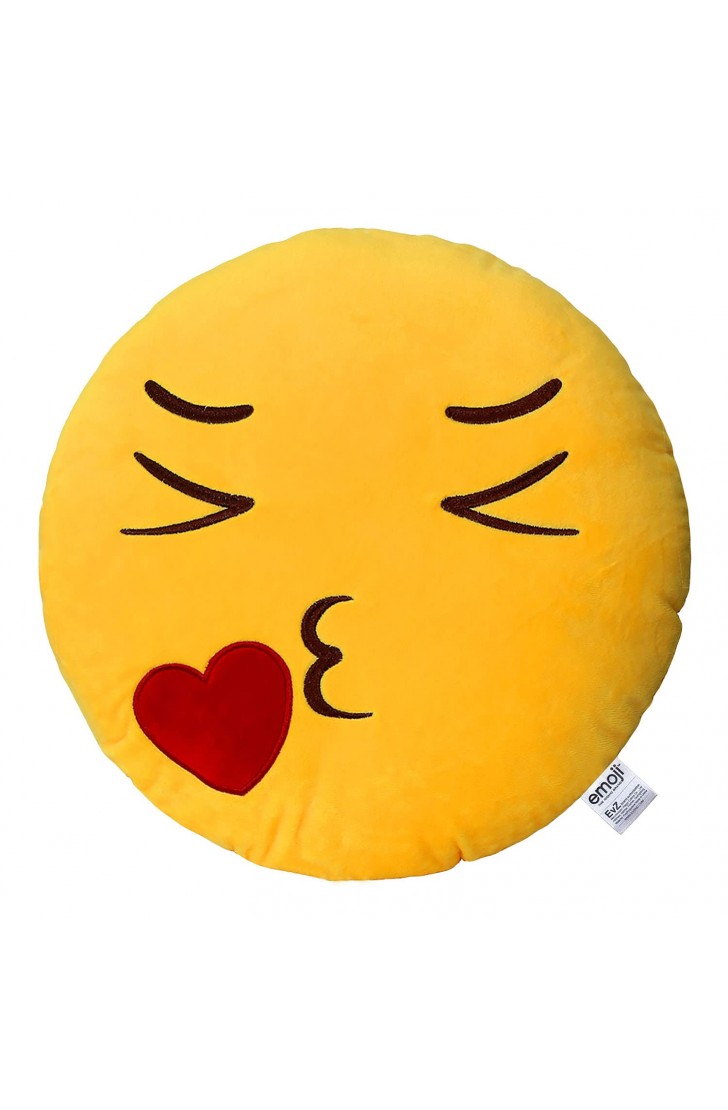 EvZ Official Certified Kiss Girl Emoji Pillow - 32cm Large Soft Plush Blowing Kiss Emoticon Cushion - Cute Romantic Decorative Stuffed Toy for Valentine’s Day, Bedroom & Sweet Surprise (Yellow) EvZ Official Certified Kiss Girl Emoji Pillow - 32cm Large Soft Plush Blowing Kiss Emoticon Cushion - Cute Romantic Decorative Stuffed Toy for Valentine’s Day, Bedroom & Sweet Surprise (Yellow)
