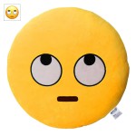 EvZ Official Certified Muddled Emoji Pillow - 32cm Large Soft Plush Thinking Face Upward Looking Emoticon Cushion - Cute Decorative Stuffed Toy for Office Desk, Kids Room & Funny Gift (Yellow)