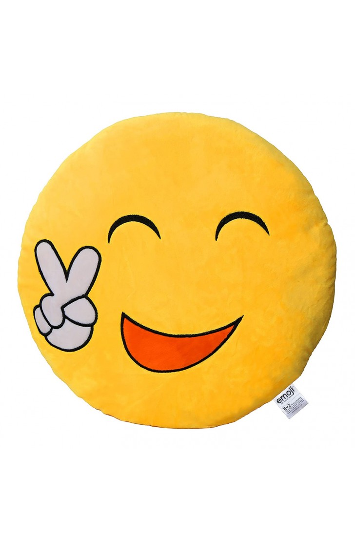EvZ Official Certified Yeah Emoji Pillow - 32cm Large Soft Plush Smiley Face Victory Peace Sign Emoticon Cushion - Fun Decorative Stuffed Toy for Success Gift, Gaming Room & Happy Decor (Yellow) EvZ Official Certified Yeah Emoji Pillow - 32cm Large Soft Plush Smiley Face Victory Peace Sign Emoticon Cushion - Fun Decorative Stuffed Toy for Success Gift, Gaming Room & Happy Decor (Yellow)