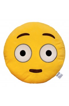 EvZ Official Certified Blankly Emoji Pillow - 32cm Large Soft Plush Expressionless Smiley Face Emoticon Cushion - Funny Decorative Stuffed Toy for Minimalist Decor, Office Humor & Gag Gift (Yellow)