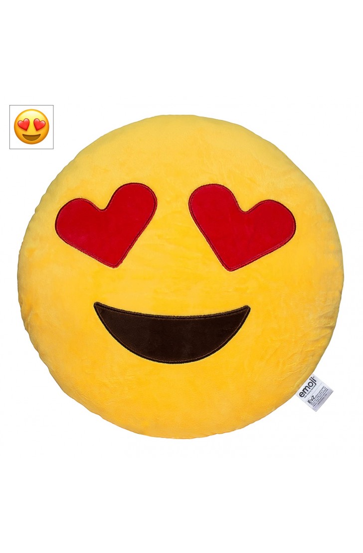 EvZ Official Certified Heart Eyes Emoji Pillow - 32cm Large Soft Plush Smiley Face Emoticon Cushion - Cute Decorative Stuffed Toy for Couch, Bed, Kids Room & Valentine’s Day Gift (Yellow) EvZ Official Certified Heart Eyes Emoji Pillow - 32cm Large Soft Plush Smiley Face Emoticon Cushion - Cute Decorative Stuffed Toy for Couch, Bed, Kids Room & Valentine’s Day Gift (Yellow)