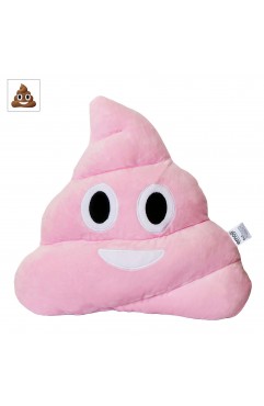 EvZ Emoji Poo Face Emoticon Cushion Stuffed Plush Soft Pillow, Official Certified, 35cm Pink